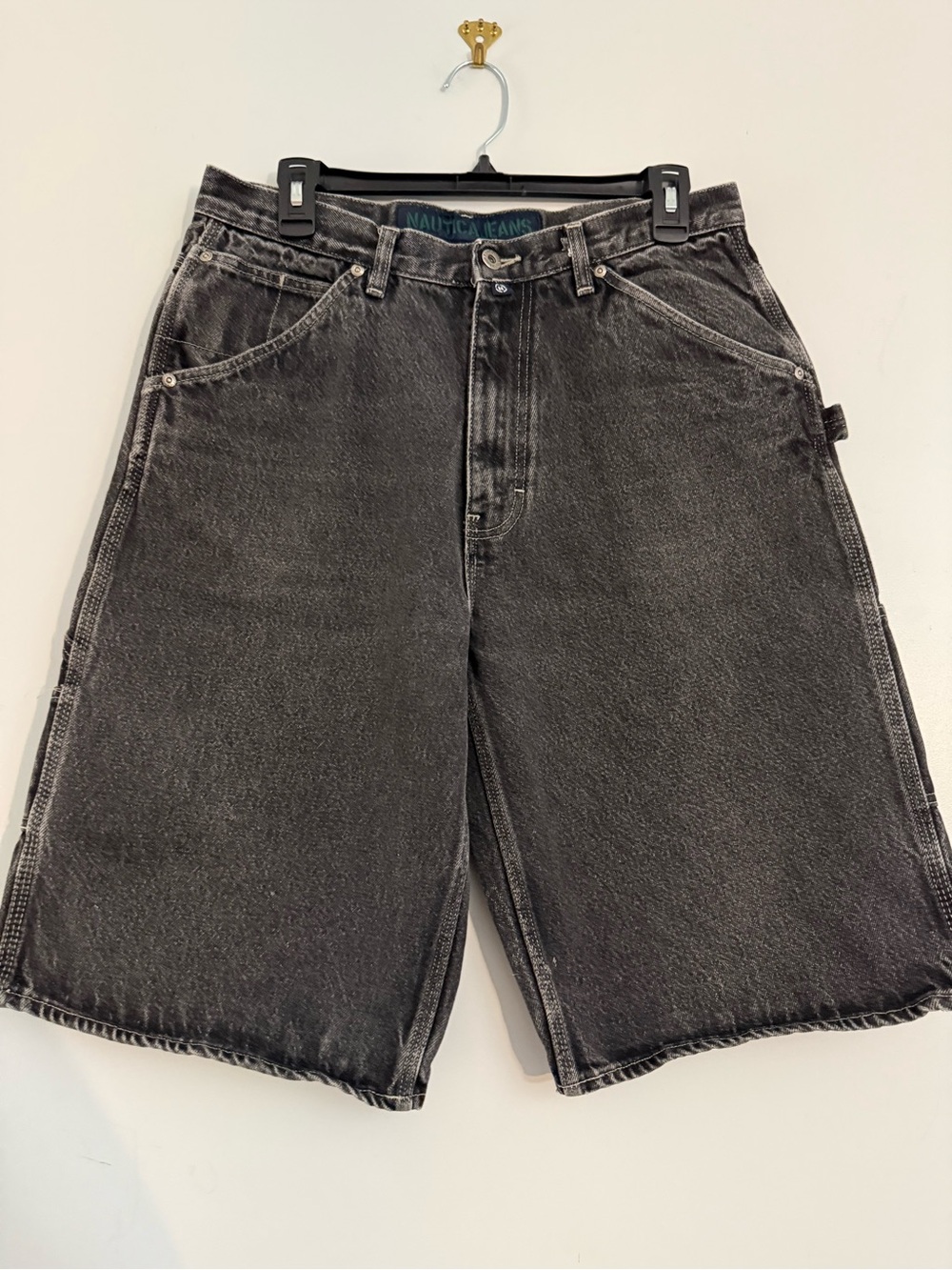 Nautica Vintage Washed Black Denim Carpenter Shorts